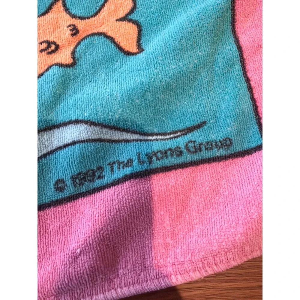Vintage 1992 Barney the Dinosaur Beach Towel Snorkeling Under Sea Bibb Cotton